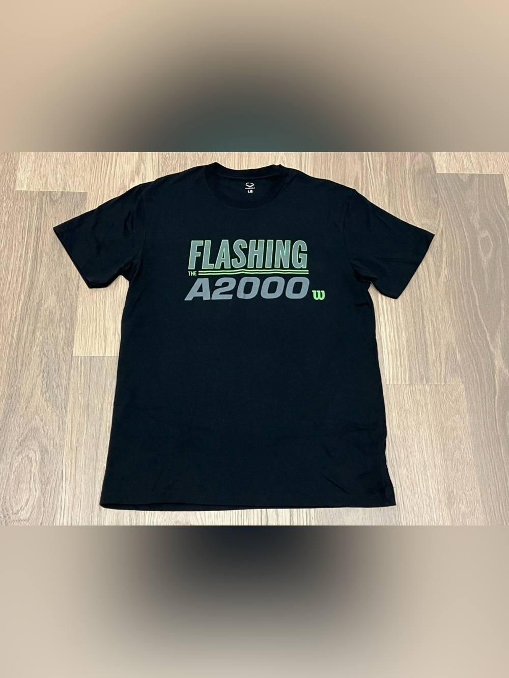 L EVOSHIELD Black Flashing Wilson A2000 Top Tee Shirt Baseball Softball Large